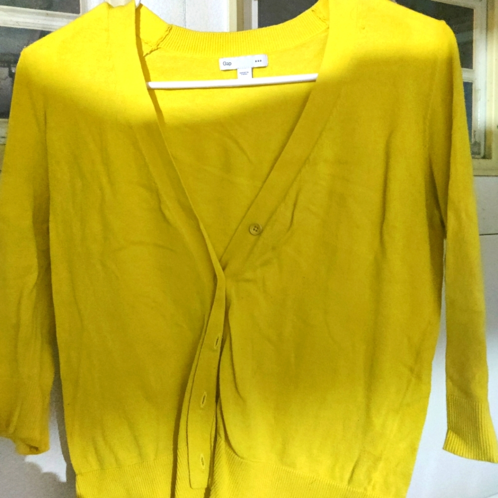 Women's cardigans quarter length yellow and pink
